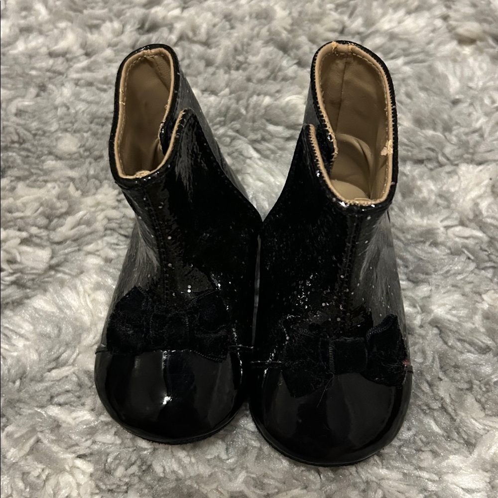 Kate Spade Black Patent Leather Booties